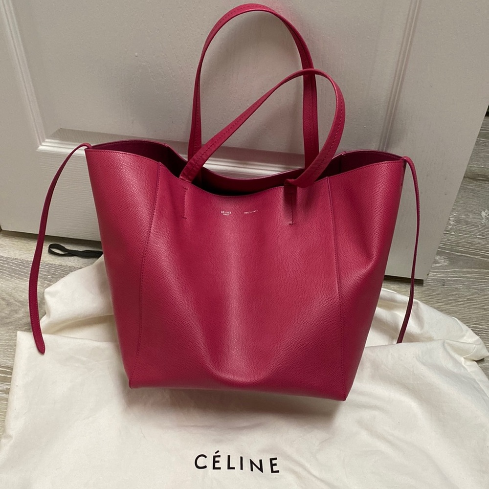 Celine Pink Leather Tote Bag